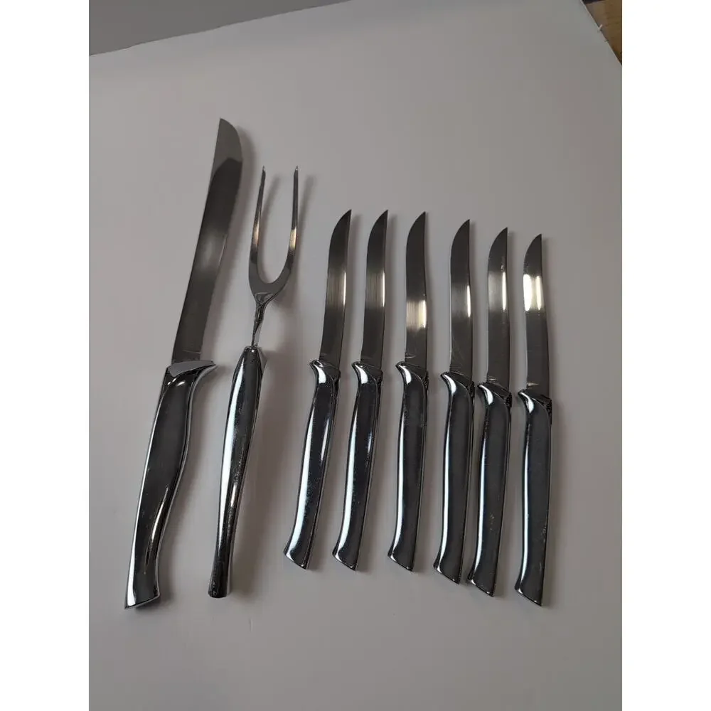 Carvel Hall Carving Set With‎ 6 Steak Knives Stainless Steel Made In USA